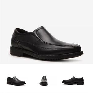Rockport Men's Black Leather SL2 Slip-On Shoes, Size 9